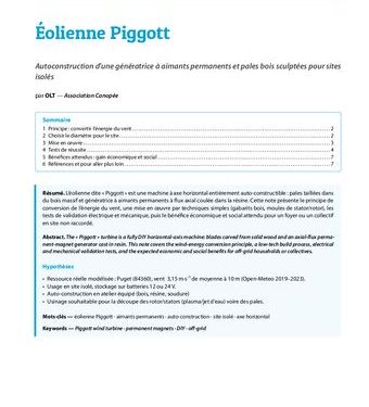 Éolienne autoconstruite de type Piggott