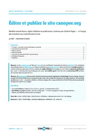 Première page — Éditer et publier le site canopee.org