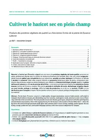 Première page — Haricot sec