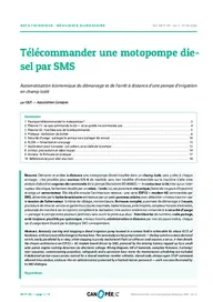 Première page — Télécommander une motopompe diesel par SMS