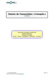 Première page — Statuts de Canopée